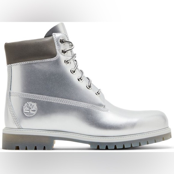 Veneda Carter x Timberland RARE EXCLUSIVE 6" Silver Boots - Unisex 6.5 M/8.5 W - Picture 4 of 12